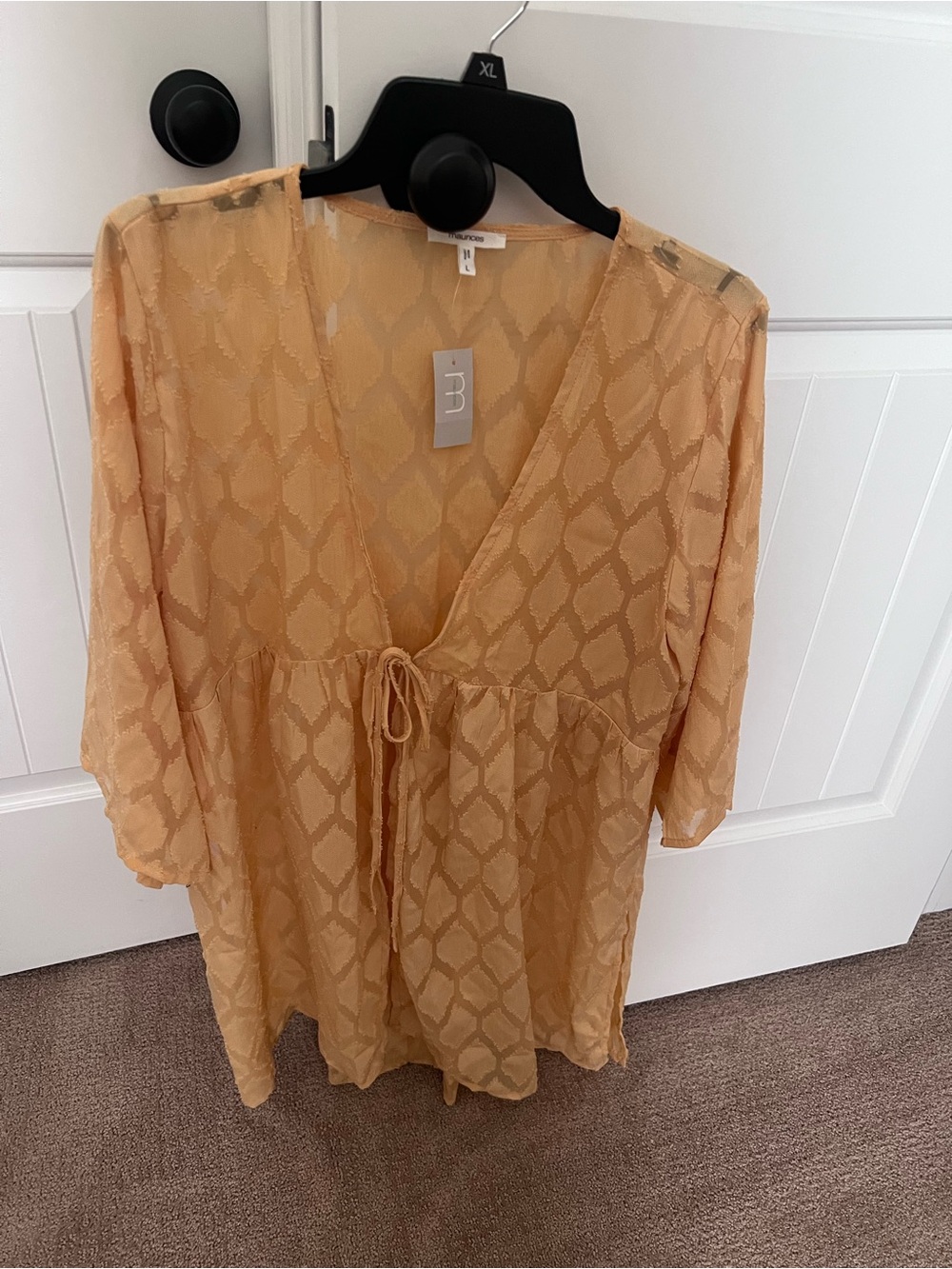 Maurices swim tie front coverup-Yellow- large